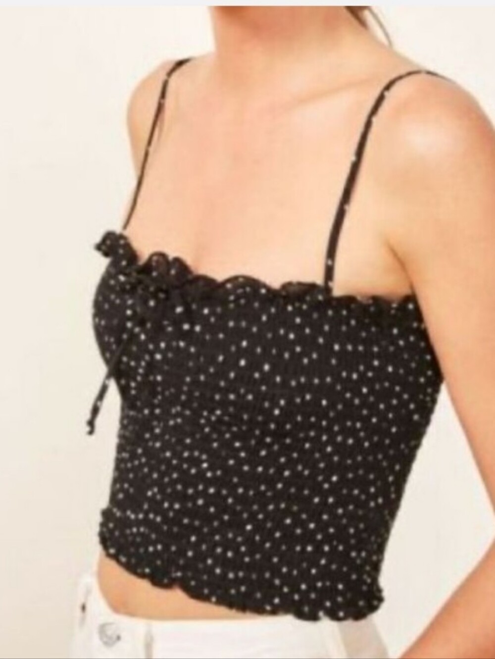 Reformation Carlotta Smocked Crop Top sz XS